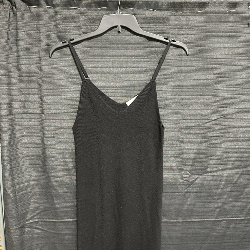 Freshman 1996 women’s black Sweater Knit V-Neck dress /adjustable straps Size M - Picture 2 of 8